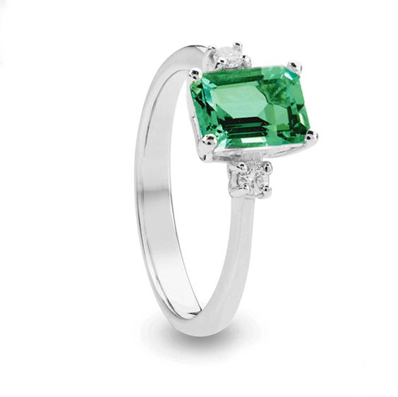 Anello Lux Gioielli Donna in Oro bianco Smeraldo 0.50 Ct ANLK3072SM;050;9B - ANLK3072SM;050;9B